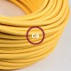 Yellow silicone socket walker lamp and silk effect yellow textile cable