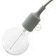 Lampe baladeuse à douille silicone grise et câble textile lin gris