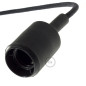 Lampe baladeuse à douille silicone noir et câble textile noir Lampe baladeuse à douille silicone noir et câble textile noir