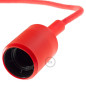 Lampe baladeuse à douille silicone rouge et câble textile rouge