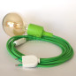 Lampe baladeuse à douille silicone vert lime et câble textile vert lime Lampe baladeuse à douille silicone vert lime et câble textile vert lime