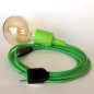 Lampe baladeuse à douille silicone vert lime et câble textile vert lime Lampe baladeuse à douille silicone vert lime et câble textile vert lime