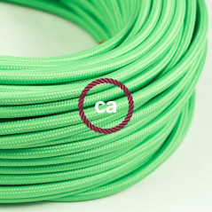 Lampe baladeuse à douille silicone vert lime et câble textile vert lime