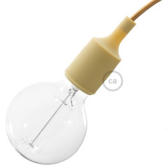 Lampe baladeuse à douille silicone vert lime et câble textile vert lime