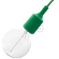 Lampe baladeuse à douille silicone verte et câble textile vert foncé Lampe baladeuse à douille silicone verte et câble textile vert foncé