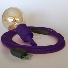 Lampe baladeuse à douille silicone verte et câble textile vert foncé