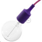 Lampe baladeuse à douille violette et câble textile violet Lampe baladeuse à douille violette et câble textile violet