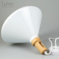 Lampe suspension forme conique métal et bois Lampe suspension forme conique métal et bois