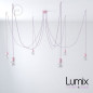 Suspension multiple OCTOPUS 6 Céramique Lilas - câble textile extra-souple LILAS