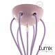 Suspension multiple OCTOPUS 7 lampes - câble textile extra-souple rouge