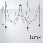 Suspension multiple OCTOPUS 6 Céramique - câble textile extra-souple NOIR