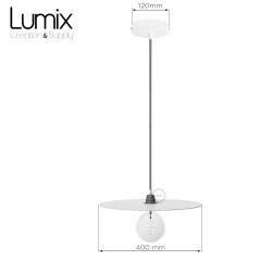 Suspension DISCUS Mamba disque métal peint blanc et verni
