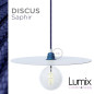 Suspension DISCUS Saphir disque métal peint blanc et verni