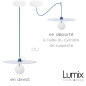Suspension DISCUS Saphir disque métal peint blanc et verni