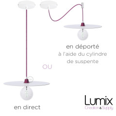 Suspension DISCUS UV disque métal peint blanc et verni