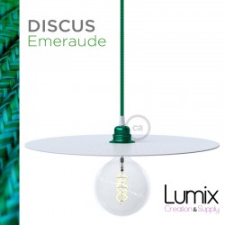 DISCUS Emerald suspension white painted and varnished metal disc