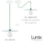 Suspension DISCUS Émeraude disque métal peint blanc et verni Suspension DISCUS Émeraude disque métal peint blanc et verni
