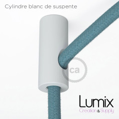 Suspension DISCUS Émeraude disque métal peint blanc et verni
