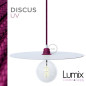 Suspension DISCUS UV disque métal peint blanc et verni