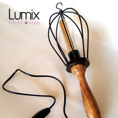 Lampe baladeuse manche bois douille E27