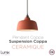 Suspension COPPA forme cloche en céramique Bleu de Cobalt fait main