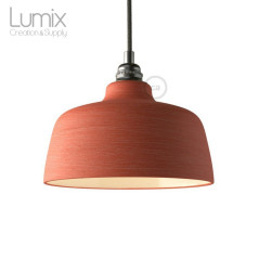 Suspension COPPA forme cloche en céramique couleur Corail fait main