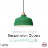 Pendant light COPPA forme cloche en céramique Bleu de Cobalt fait main