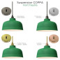 Suspension céramique COPPA forme cloche Vert feuille fait main Suspension céramique COPPA forme cloche Vert feuille fait main