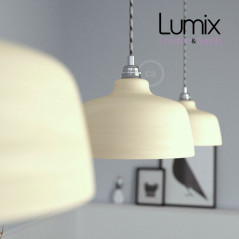 Suspension COPPA forme cloche en céramique Gris Tourterelle fait main