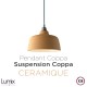 Suspension COPPA forme cloche en céramique Bleu de Cobalt fait main