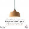 Pendant light COPPA forme cloche en céramique Bleu de Cobalt fait main