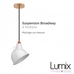Pendant light Broadway en métal émail noir