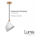Pendant light Broadway en métal émail noir