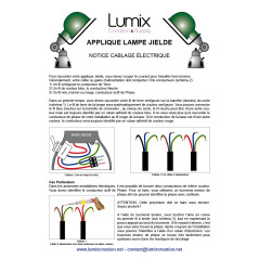 Applique lampe Jieldé - notice de câblage électrique