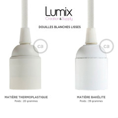 douilles lisses blanche thermoplastique et bakélite