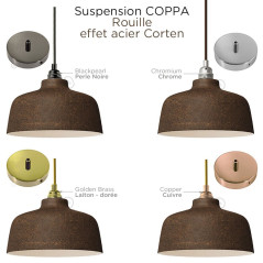 Suspension COPPA forme cloche en céramique couleur Corail fait main