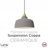 Pendant light COPPA forme cloche en céramique Bleu de Cobalt fait main