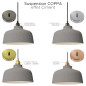 Suspension céramique COPPA forme cloche couleur effet ciment fait main Suspension céramique COPPA forme cloche couleur effet ciment fait main
