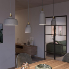 Suspension COPPA forme cloche en céramique couleur effet ciment fait main