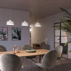 Suspension COPPA forme cloche en céramique blanche fait main