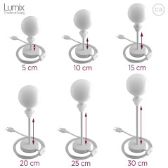 Lampe à poser configurable avec ou sans abat-jour tissus