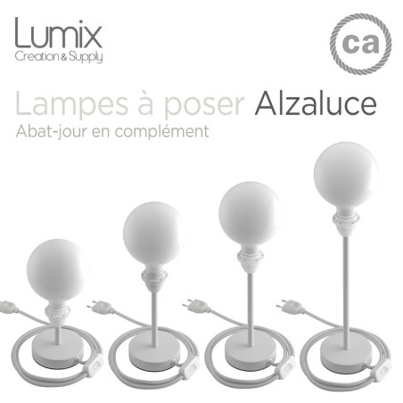 Lampe à poser configurable avec ou sans abat-jour tissus