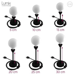 Lampe à poser configurable avec ou sans abat-jour tissus