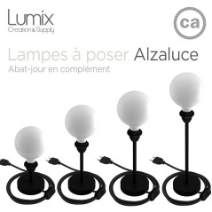 Lampe à poser configurable avec ou sans abat-jour tissus