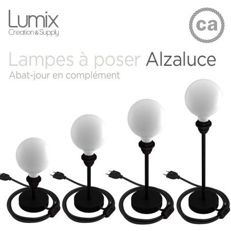 Lampe à poser configurable avec ou sans abat-jour tissus