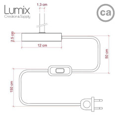 Lampe à poser configurable avec ou sans abat-jour tissus