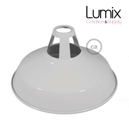 Abat-jour Harbour diamètre 30 cm métal revêtement en émail blanc et intérieur blanc