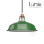 Abat-jour Harbour diamètre 30 cm métal revêtement en émail vert et intérieur blanc