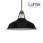 Abat-jour Harbour diamètre 38 cm métal revêtement en émail noir et intérieur blanc