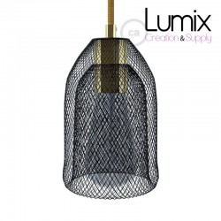 GhostBell black metal lampshade with brass socket